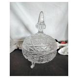Imperlux Heavy Pressed Glass Candy Dish