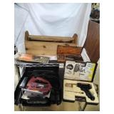 Small Wood Toolbox with Tools