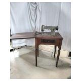 Necchi Sewing Machine in Wood Cabinet