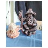 Old Man Wax Figure and Candle Holder