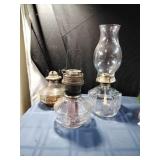 3 Vtg Table Oil Lamps