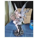 Hand-Painted Resin Fairy and Baby Dragon