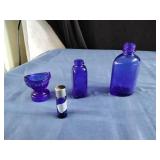 Vtg Cobalt Glass Bottles
