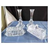 Pair of Vintage Glass Butter Dishes and