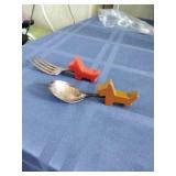 1940's Child Fork & Spoon Bakelite Scotty Dogs