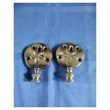 Pair of Brass B&P Sand Dollar Finials
