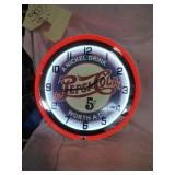 Reproduction Pepsi Wall Clock Neon.
