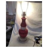 Aladdin Red/Cream Alacite Electric Lamp