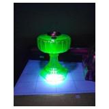 Aladdin Corinthian Oil Lamp Uranium Glass