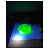 Vaseline Glass Divided Dish