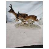 Royal Dux Porcelain Running Deer Figure