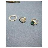Trio of 9.25 Silver Rings