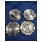Boy Scouts Pewter Coasters (4)