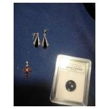 Silver earrings and Opal Gemstones