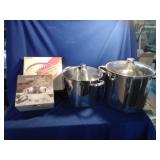 Pair of Copper Bottom Stock Pots