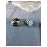 Pair of Men's Stainless Steel Rings