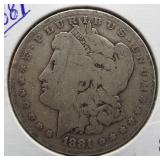 1881 Morgan Silver Dollar.