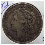 1921 Morgan Silver Dollar.