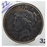 1922 Peace Silver Dollar.