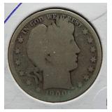 1900-O Barber Silver Half Dollar.