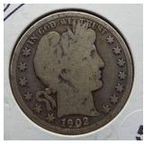 1902-O Barber Silver Half Dollar.