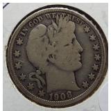 1908-D Barber Silver Half Dollar.