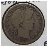 1912-D Barber Silver Half Dollar.