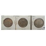 (3) 1942 Walking Liberty Silver Half Dollars.