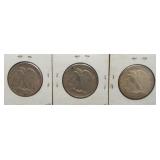 (3) 1942 Walking Liberty Silver Half Dollars.