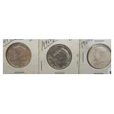 (3) 1964-D Kennedy Silver Half Dollars.