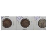 (3) Standing Liberty Silver Quarters. Dates: