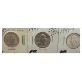(3) BU/UNC Washington Silver Quarters. Dates: