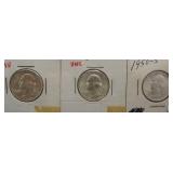 (3) BU/UNC Washington Silver Quarters. Dates: