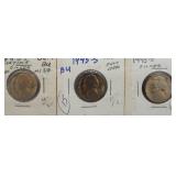 (3) 1945-S BU Jefferson 40% Silver War Time