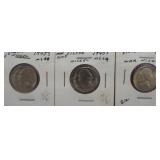 (3) 1945-S Nice 40% Silver War Time Jefferson