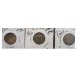 (3) Liberty V-Nickels. Dates: 1883 (With Cents),