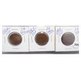 (3) Shield 2-Cent Pieces. Dates: 1866, 1867, 1868