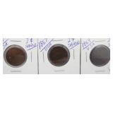 (3) Shield 2-Cent Pieces. Dates: 1866, 1867, 1869