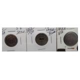 (2) 5-Cent Shield Nickels (1) Liberty V-Nickels.
