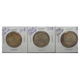 (3) 1958 Canadian Silver Half Dollars.