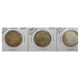 (3) 1958 Canadian Silver Half Dollars.