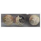 (3) Composition Unknown. Olympic Games Coins.