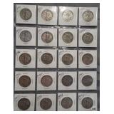 (20) Walking Liberty Silver Half Dollars. Dates: