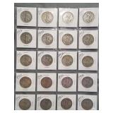 (20) Walking Liberty Silver Half Dollars. Dates: