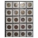 (20) Walking Liberty Silver Half Dollars. Dates:
