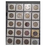 (20) Franklin Silver Half Dollars. Dates: (2)