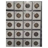 (20) Barber Silver Quarters. Dates: 1893, 1894,