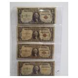 (4) Series of 1935-A $1 Silver Certificates.