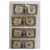 (4) $1 Silver Certificates. Dates: 1934, (2)
