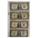 (4) $1 Silver Certificates. Dates: 1935-A,